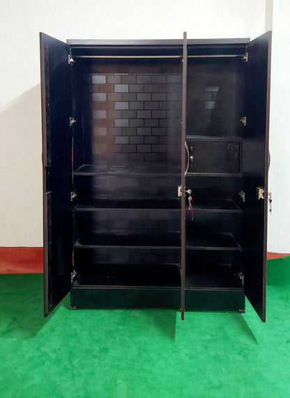 Bowzar 2 Door Wooden Almirah With Mirror Black Nagin - Bowzar - 