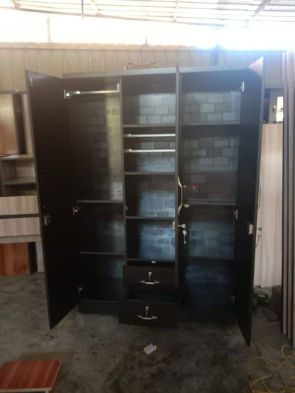 Bowzar 3 Door Custom Design Almirah with Mirror and Drawer - Bowzar - 