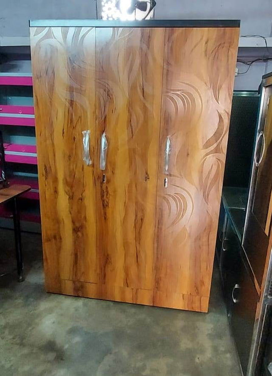 Bowzar 3 Door Wooden Almirah Wardrobe Yellow Nagin - Bowzar - 