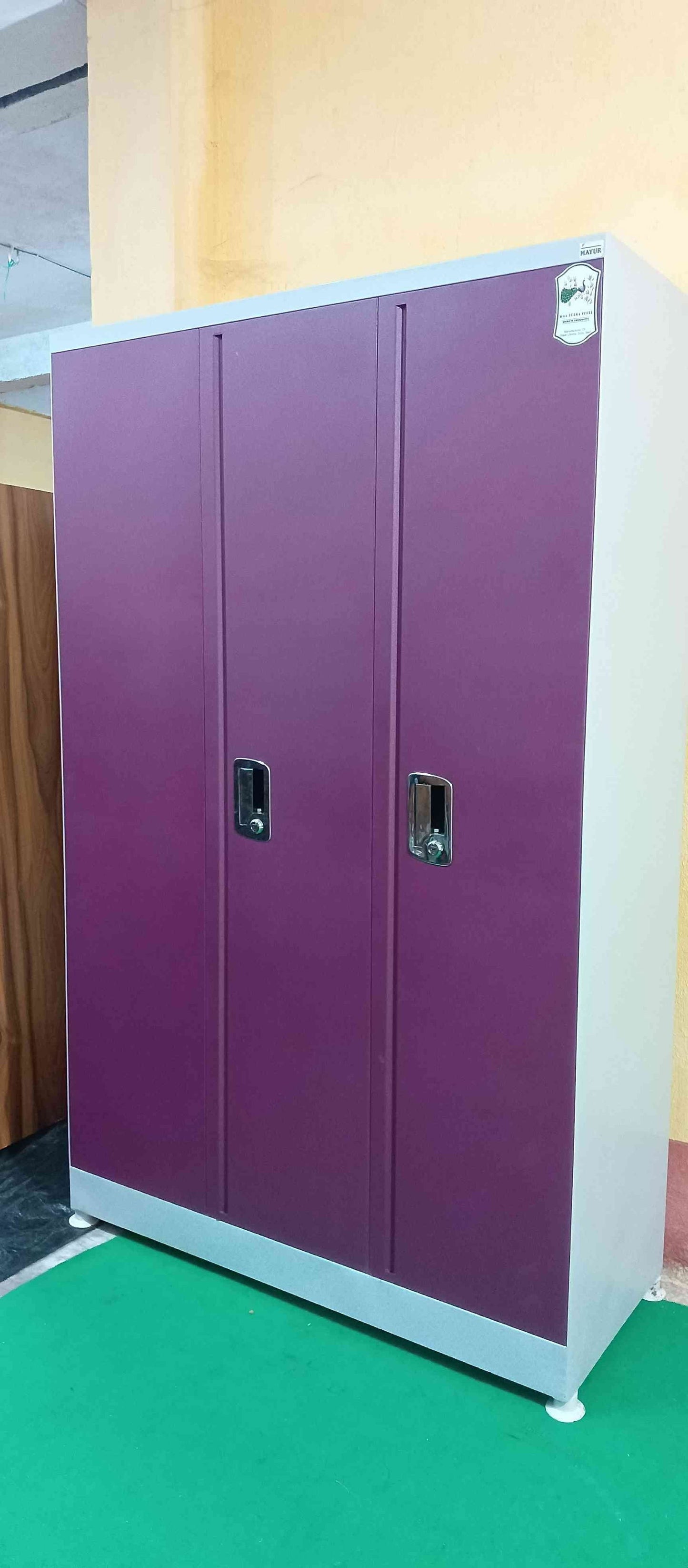 Bowzar 3 Soor Steel Almirah Maruti Lock 24 Gauge Purple Onoma - Bowzar - 