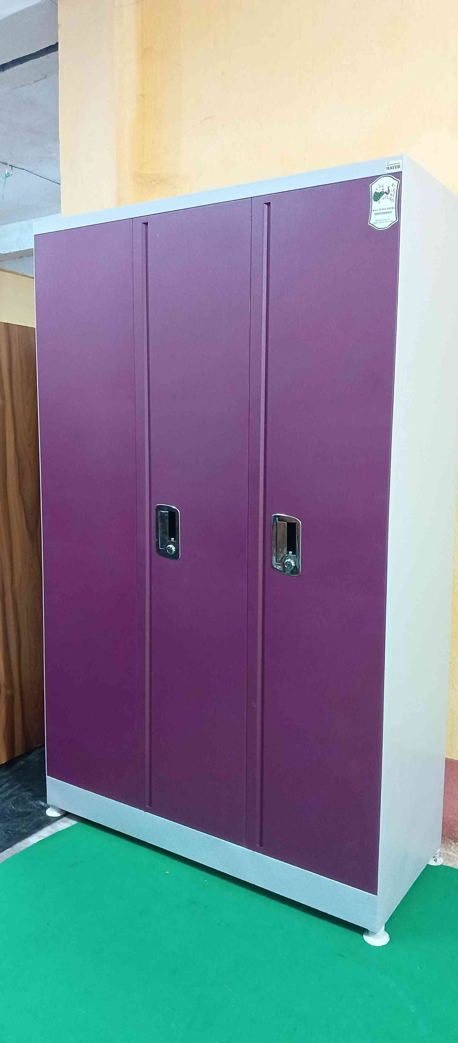 Bowzar 3 Soor Steel Almirah Maruti Lock 24 Gauge Purple Onoma - Bowzar - 