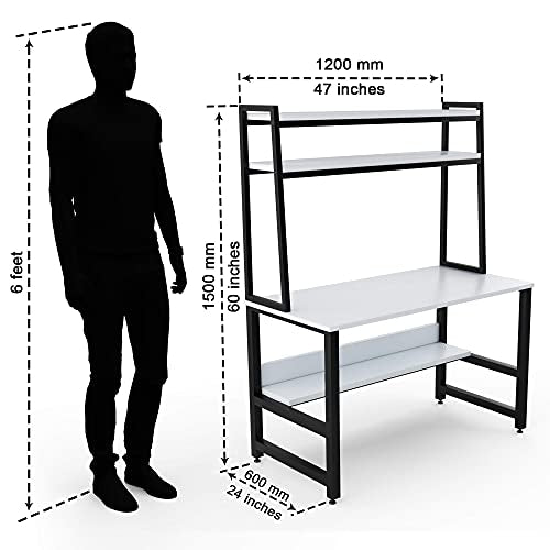 Bowzar 3 Tier Engineered Wood Desk for Computer Office Home Study Table - Bowzar - 