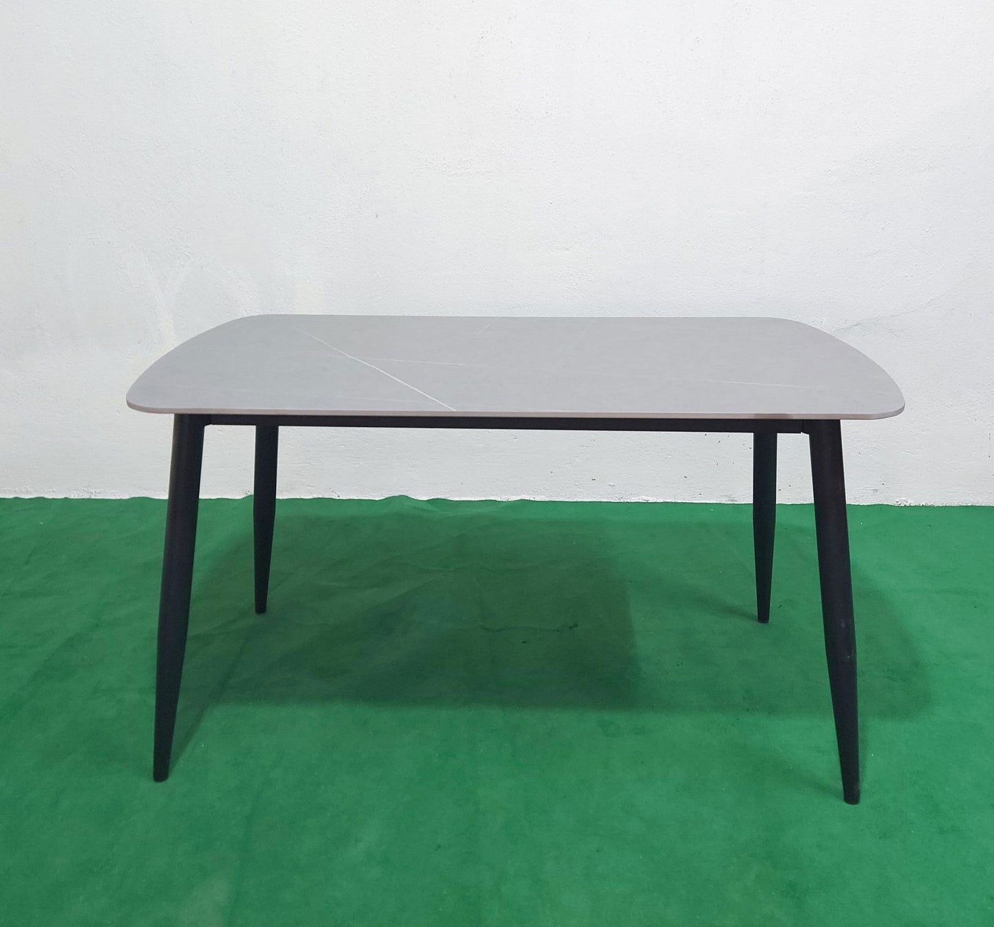 Bowzar 4 Seater Dining Table Set With Ceramic Top Cushioned Chair Grey - Bowzar - 