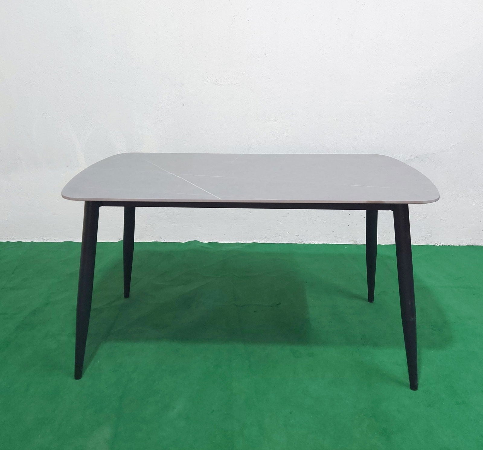 Bowzar 4 Seater Dining Table Set With Ceramic Top Cushioned Chair Grey - Bowzar - 