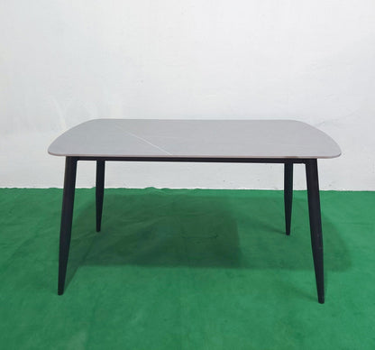 Bowzar 4 Seater Dining Table Set With Ceramic Top Cushioned Chair Grey - Bowzar - 