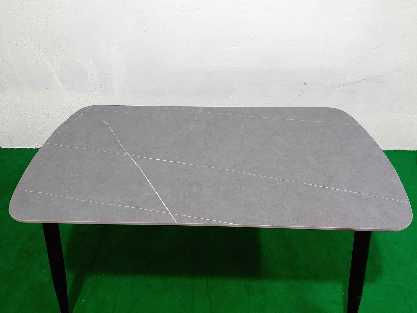 Bowzar 4 Seater Dining Table Set With Ceramic Top Cushioned Chair Grey - Bowzar - 