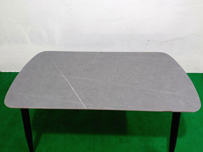 Bowzar 4 Seater Dining Table Set With Ceramic Top Cushioned Chair Grey - Bowzar - 