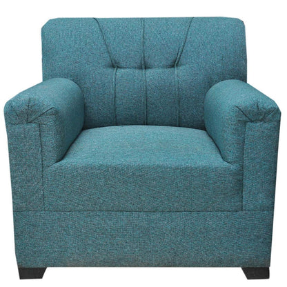 Bowzar 5 Seater Sofa Set With 2 Puffy Premium Fabric and High Density Foam Teal - Bowzar - 