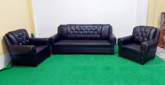 Bowzar 5 Seater Wooden Sofa Good Quality Ritu Model Black - Bowzar - 