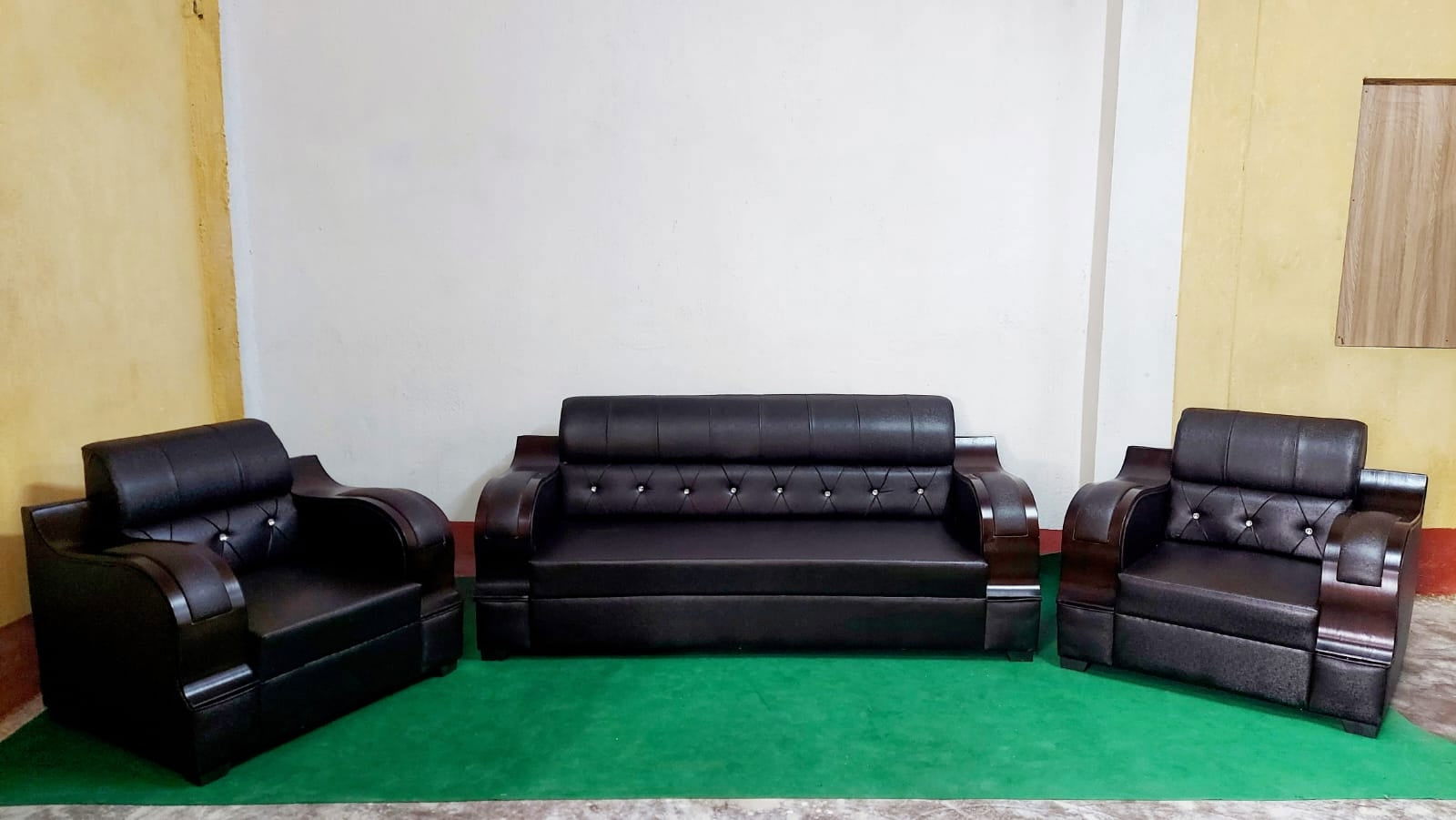 Bowzar 5 Seater Wooden Sofa Malaysian Coffee Design 2 - Bowzar - 