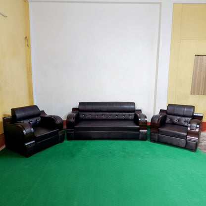 Bowzar 5 Seater Wooden Sofa Malaysian Coffee Design 2 - Bowzar - 