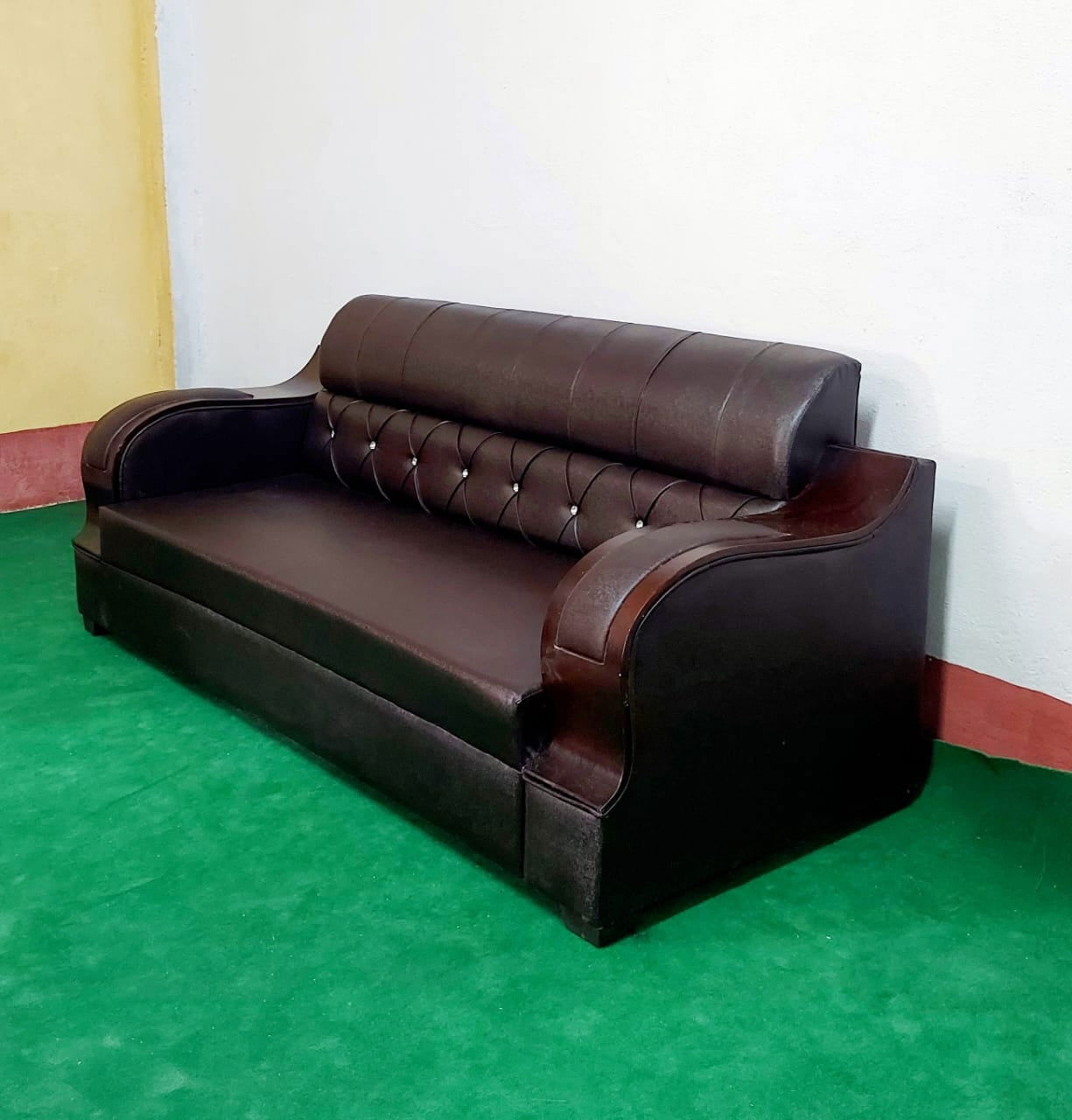 Bowzar 5 Seater Wooden Sofa Malaysian Coffee Design 2 - Bowzar - 