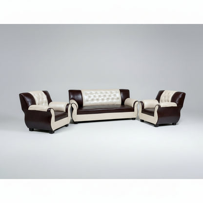 Bowzar 5 Seater Wooden Sofa Motor Design Maroon and Cream Good Quality - Bowzar - 