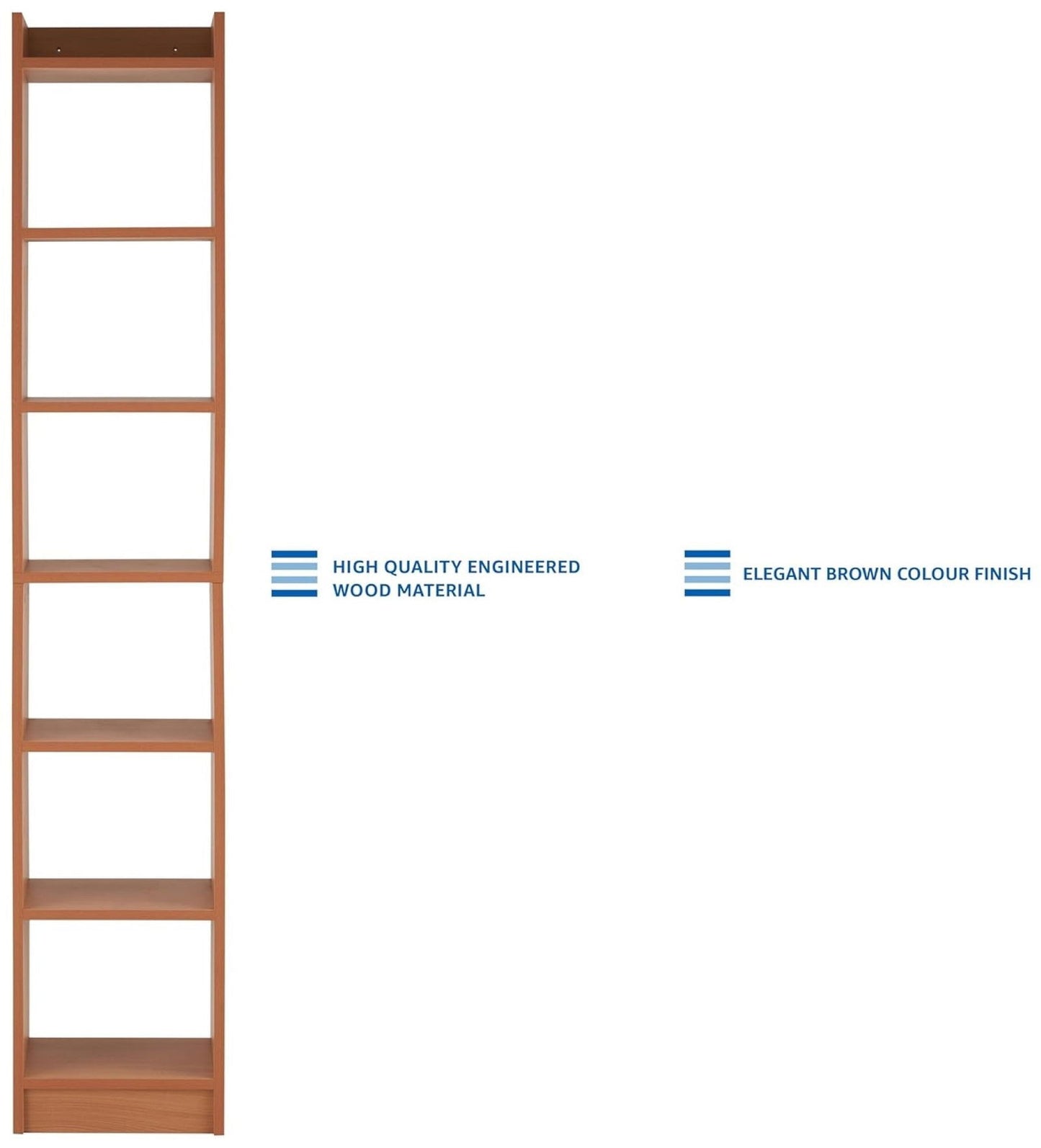 Bowzar 6 Layer Engineered Wood Bookshelf Multipurpose Home Decor Storage Rack Showcase Organizer for Living Room, Kitchen, Bedroom, Office Beige - Bowzar - 