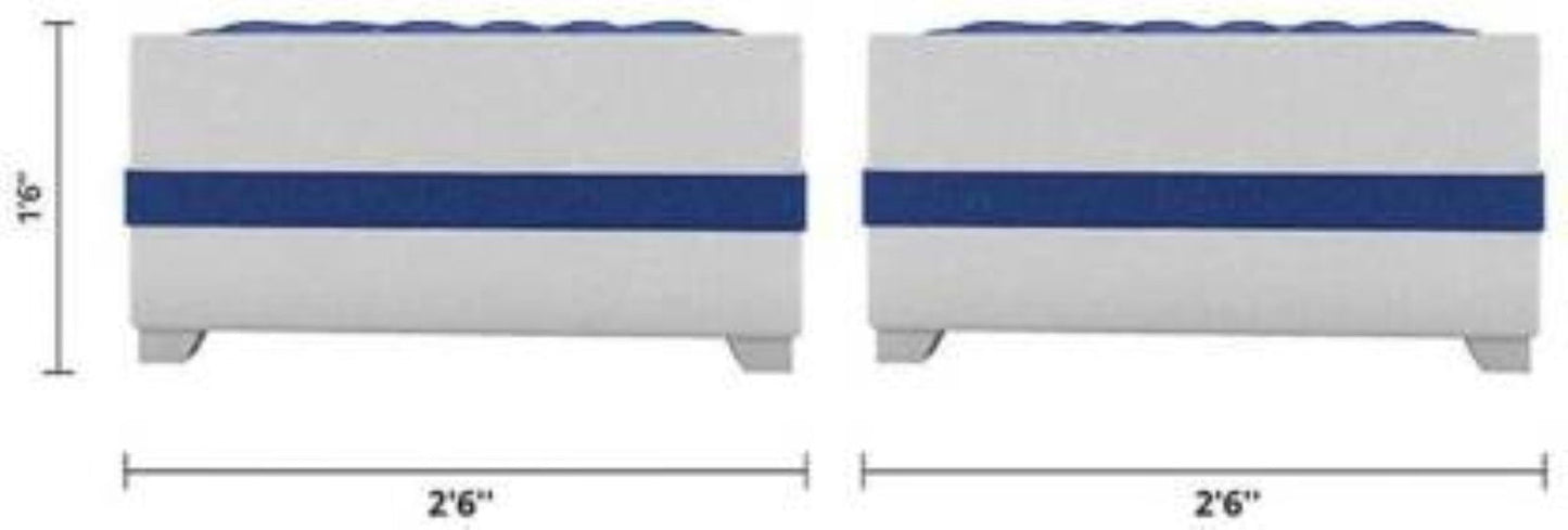 Bowzar 8 Seater Sofa Set, 2 Ottoman, 6 pillow With Coffee Table Fabric 8 Seater Sofa  (Finish Color - Blue & White - Bowzar - 