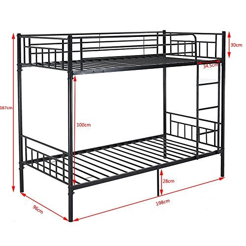 Bowzar Bunk Bed Metal Iron Bed Frame Twin Sleeper Double Decker Bed - Bowzar - 