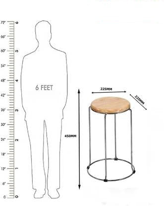 Bowzar Comfortable Metal Wooden With Round Seat for Kitchen,Cafeteria,Home,office Solid Wood Bar Stool - Bowzar - 