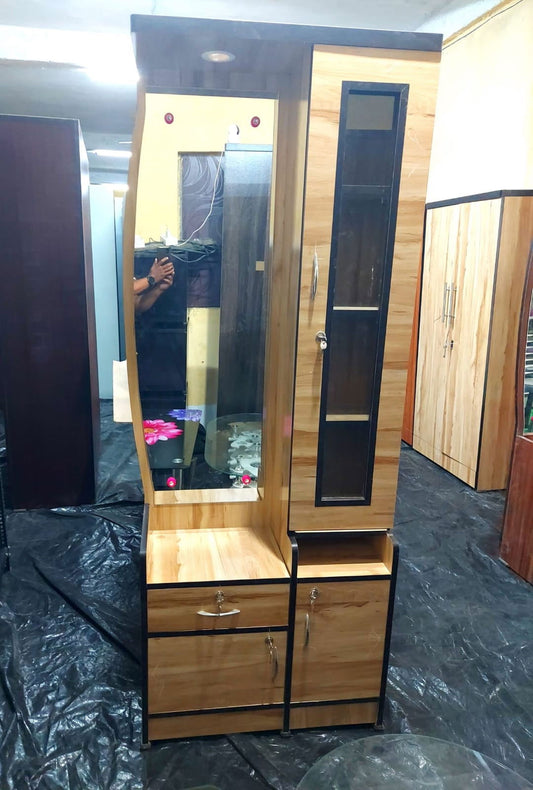 Bowzar D Design Wooden Dressing Table Engineering Wood Vanity Mirror - Bowzar - 
