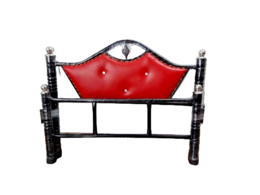 Bowzar Dhanush Model Double Bed Size 4X6.5 Feet Metal Bed Lama Red - Bowzar - 