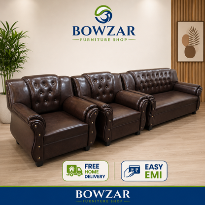 Bowzar Premium Quality 5 Seater Sofa Motor Model Caprinova Dark Brown