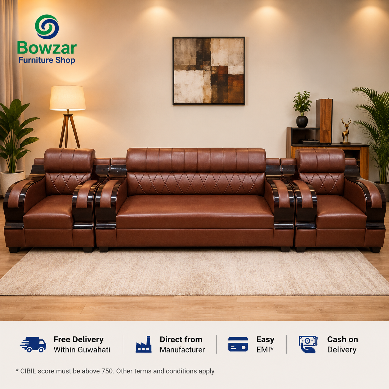 Bowzar Malashyan 5 Seater Sofa 32D High Density Foam