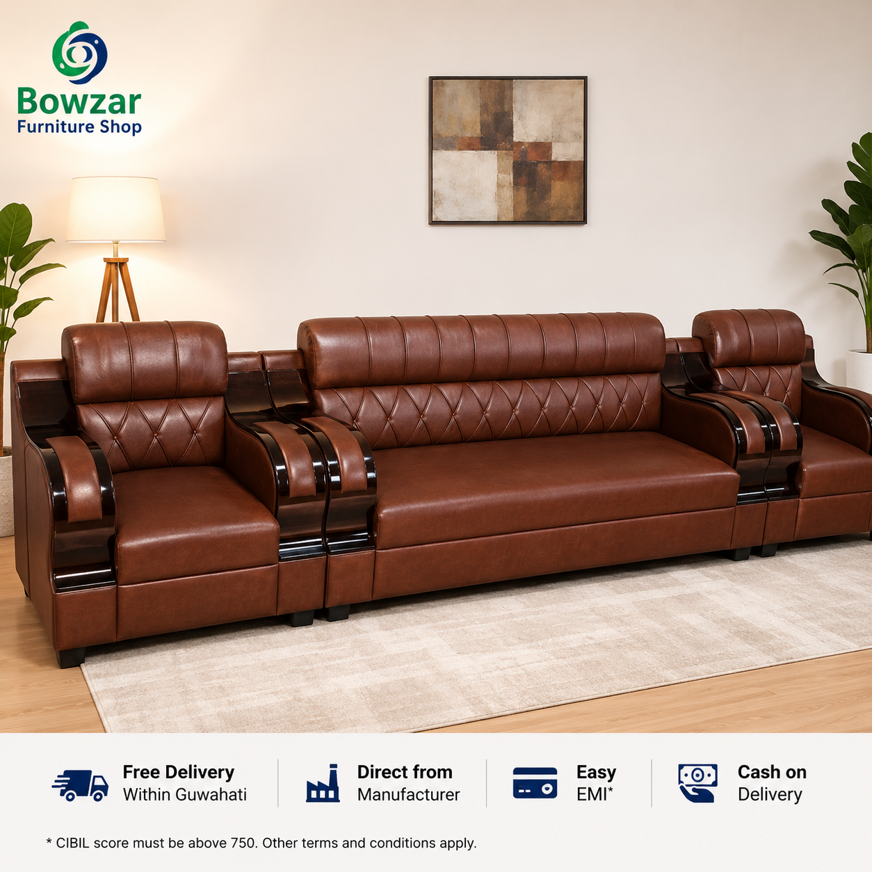 Bowzar Malashyan 5 Seater Sofa 32D High Density Foam