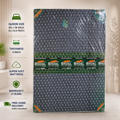 Bindal Soft Mattress 32D 4 Inch King Size 72x78x4 Inch 6X6.5 Feet
