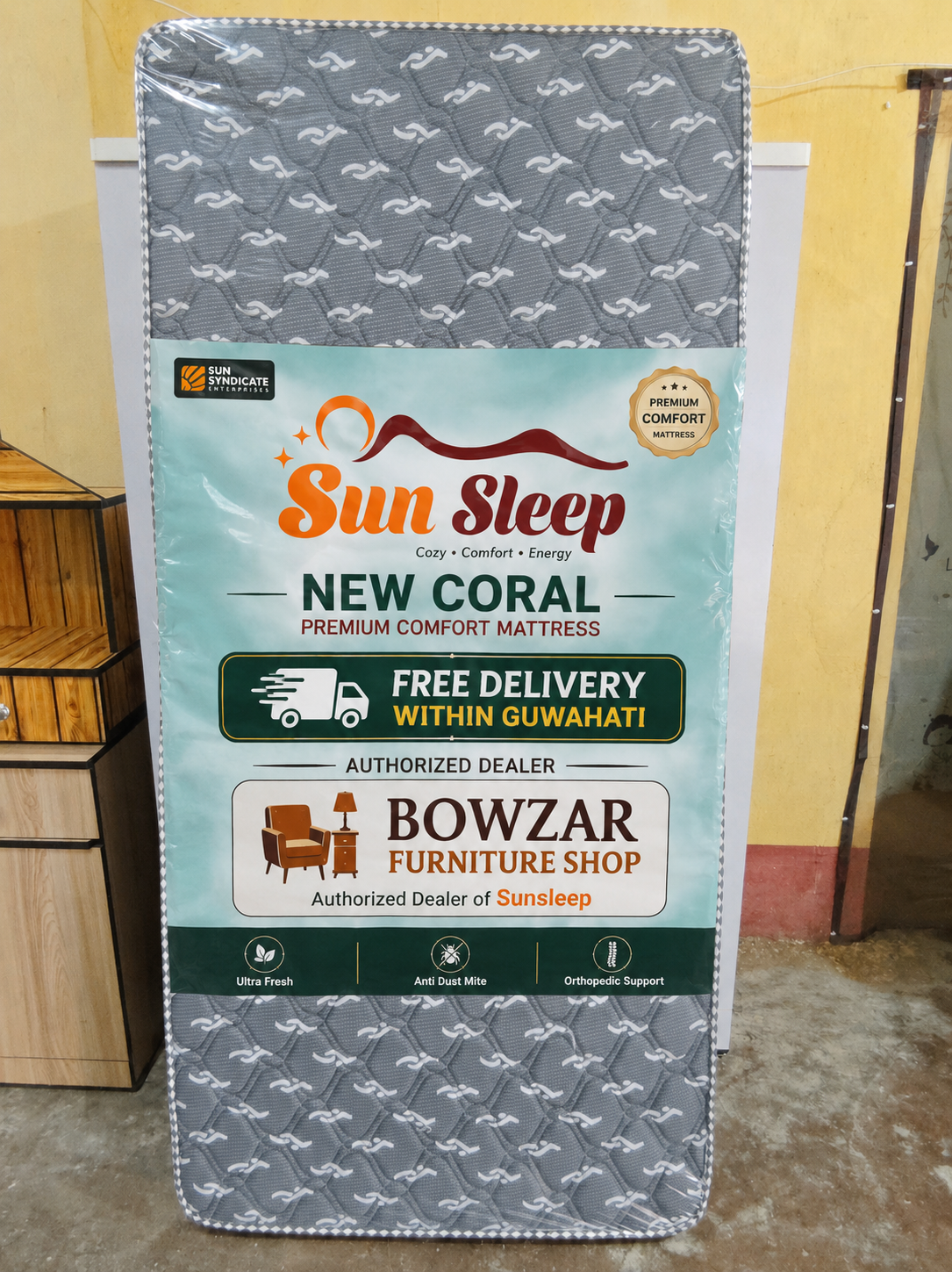 Sunsleep 6 Inch New Coral Single Mattress 36X78X6 Inch 3X6.5 Feet