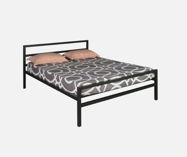 Bowzar NHM Queen Bed Size 5X6.5 Feet Metal Iron Bed Long Lasting Black Without Mattress