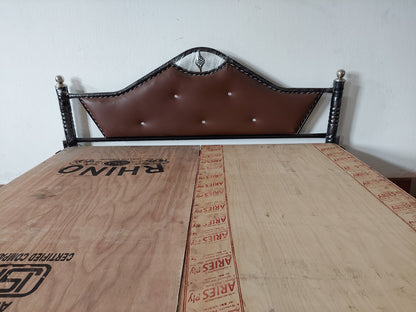 Bowzar Dhanush Model Queen Size 5X6.5 Feet Metal Bed Nylex Brown