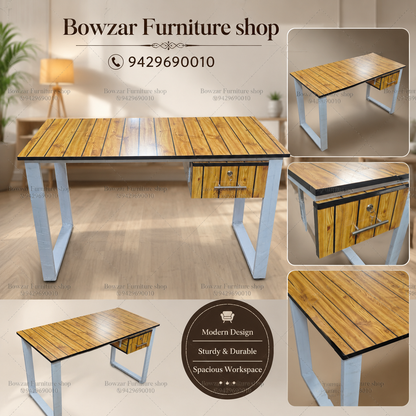 Bowzar 4x2 Table Modern Office Desk with Metal Frame & Engineering Wood Top | Bowzar Furniture Shop