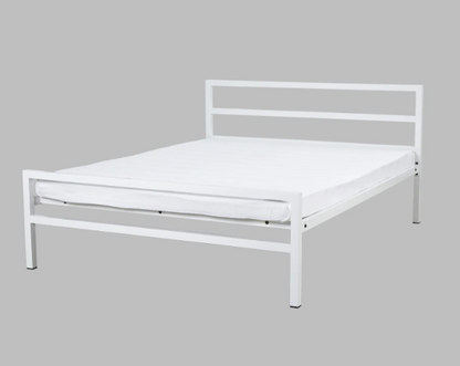 Bowzar NHM Queen Bed Size 5X6.5 Feet Metal Iron Bed White Without Mattress