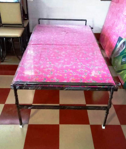 Bowzar Single Folding Bed With Foam Top Iron Metal Guwahati COD