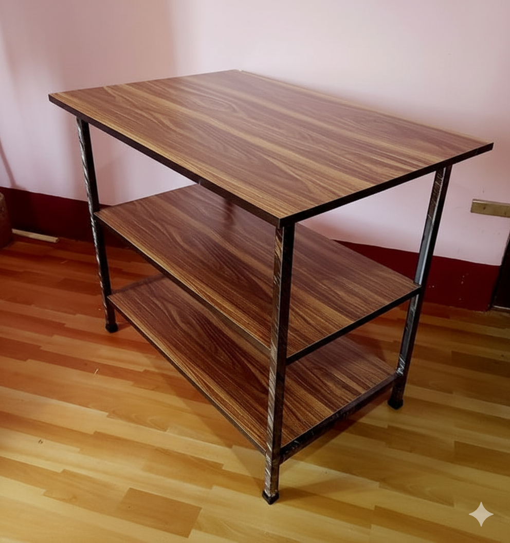 Bowzar 2 Shelf 3x2X2.5 Feet Simple Table Study Table Multipurpose Gas Table for PG