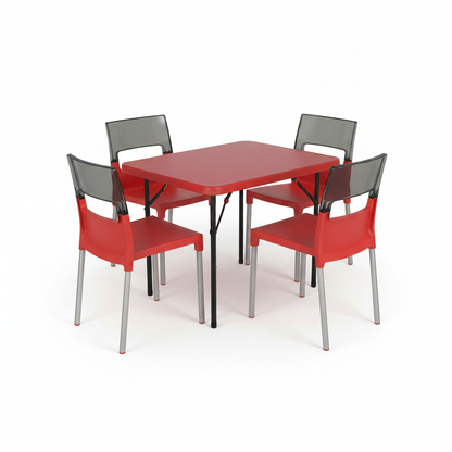 Supreme Diva Chair With Swiss Folding Table 4 Seater Dining Set