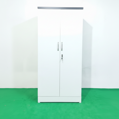 Bowzar 2 Door Almirah 2 Door Wardrobe White 72X36X18 Inch