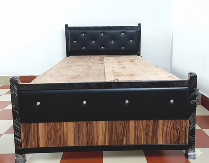 Bowzar Metal Iron Double Bed 4X6.5 Feet NM Black