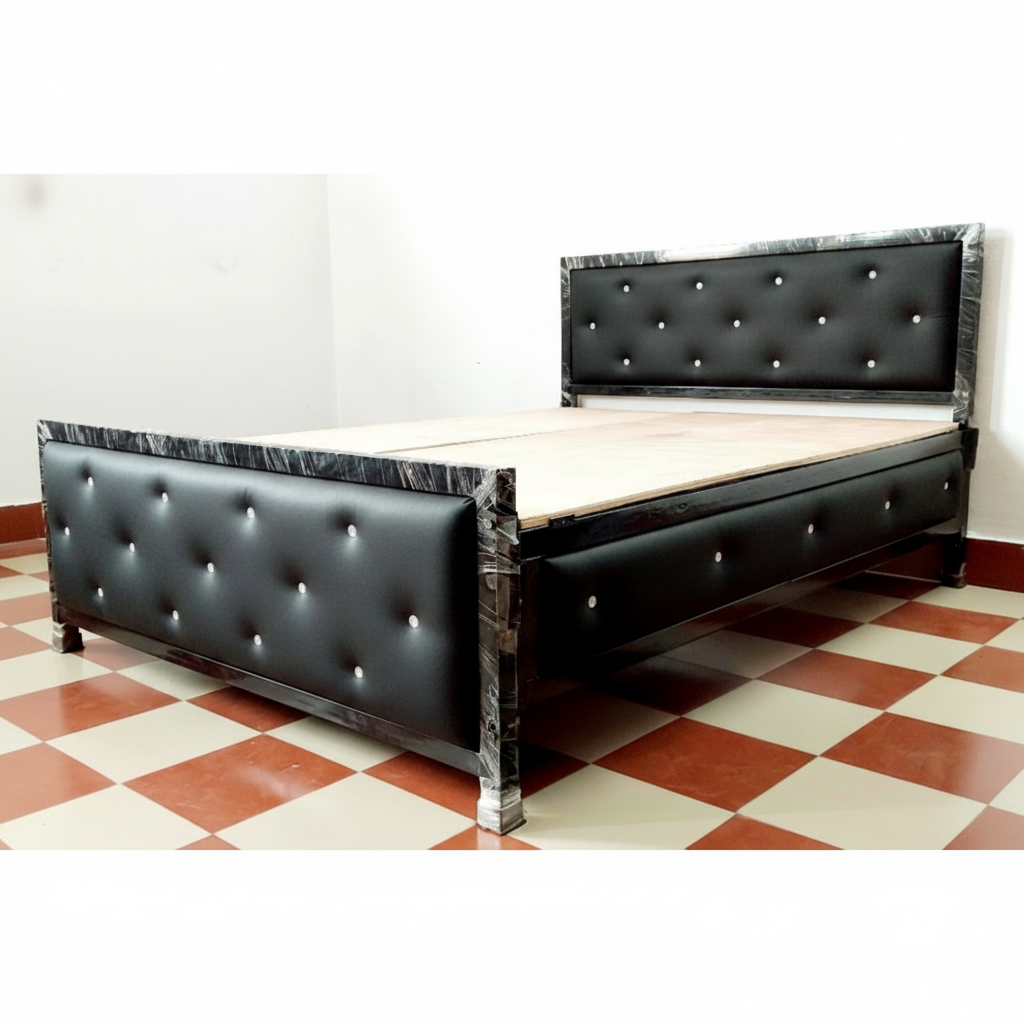 Bowzar King Bed Size 6x6.5 Feet All Sides Covered Black