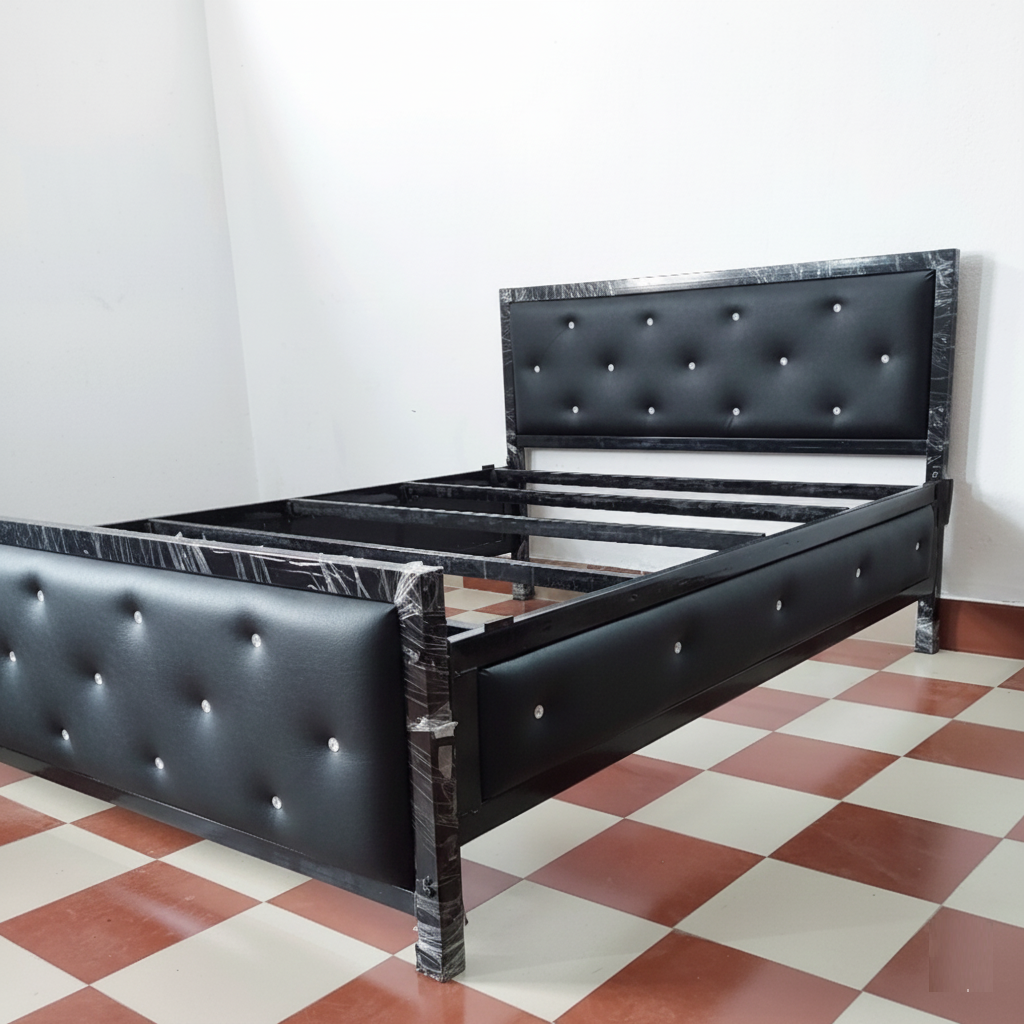 Bowzar King Bed Size 6x6.5 Feet All Sides Covered Black