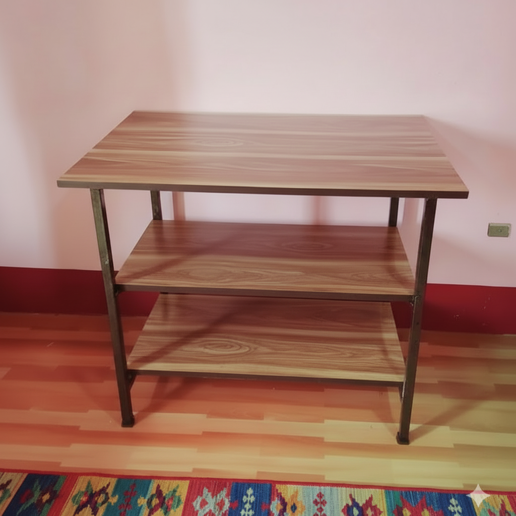 Bowzar 2 Shelf 3x2X2.5 Feet Simple Table Study Table Multipurpose Gas Table for PG