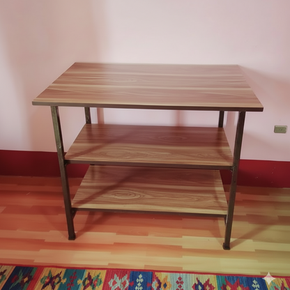 Bowzar 2 Shelf 3x2X2.5 Feet Simple Table Study Table Multipurpose Gas Table for PG