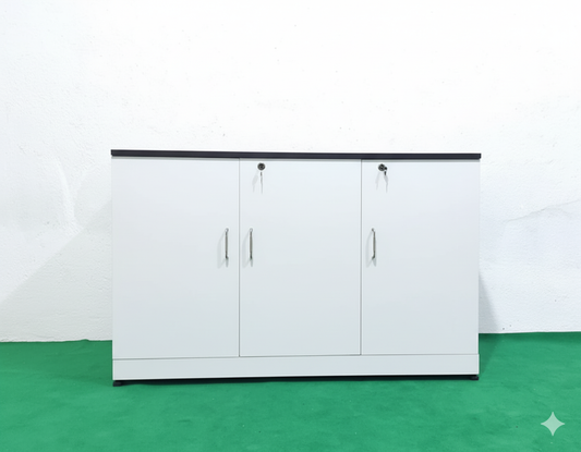 Bowzar Wooden 3 Door Cabinet Shoe Rack Multipurpose Mini Almirah White