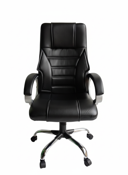 A6  Bowzar Boss Chair ECO Lply 603 A Executive High-Back Office Chair - Black PU Leather