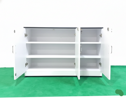 Bowzar Wooden 3 Door Cabinet Shoe Rack Multipurpose Mini Almirah White