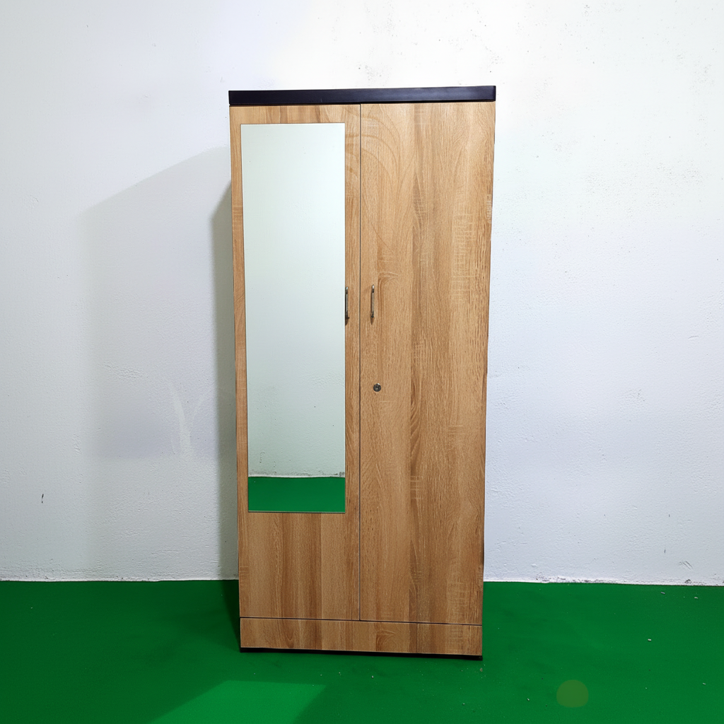 Bowzar 5.5 Feet Wooden Almirah 2 Door Almirah 2 Door Almirah With Mirror