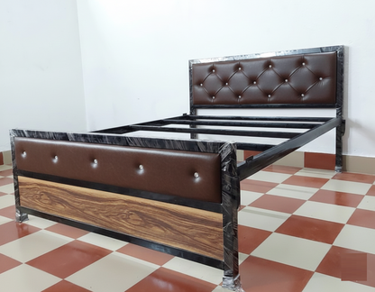 Bowzar King Bed Size 6x6.5 Feet With Head Cushion Dark Coffee