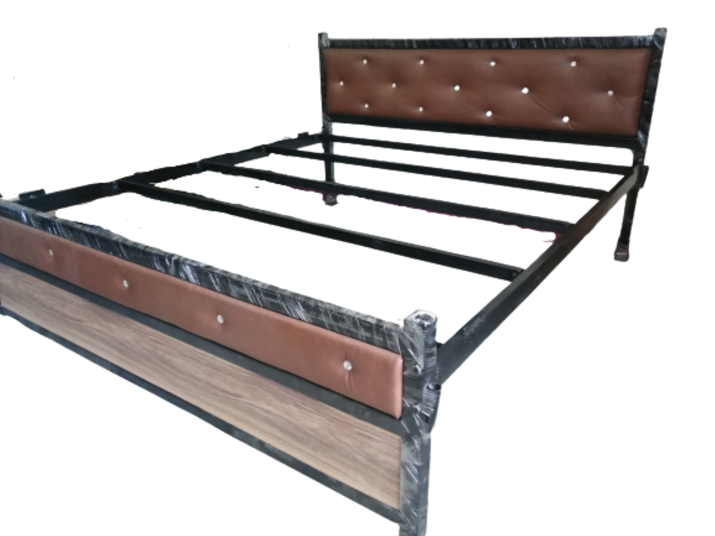 Bowzar Heavy Quality Metal Iron Bed King Size 6X6.5 Feet Brown