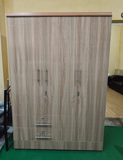 Bowzar 3 Door Wardrobe Engineering Wood With Drawer White Rolex 3 Door Almirah