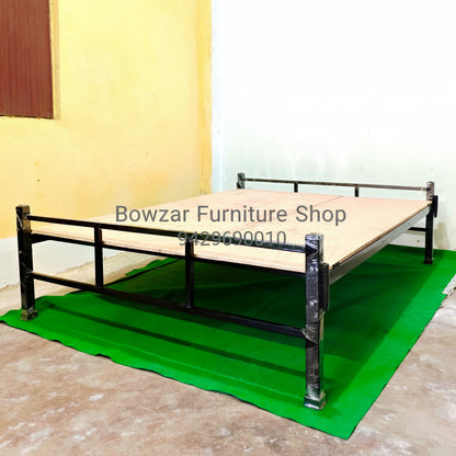 Bowzar Khatiya King Bed Size 6X6.5 Feet Simple Minimalistic Metal Khatiya Model Bed