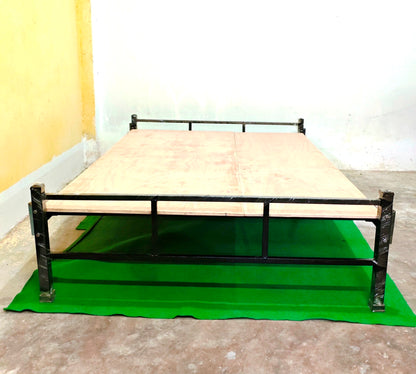 Bowzar Khatiya King Bed Size 6X6.5 Feet Simple Minimalistic Metal Khatiya Model Bed